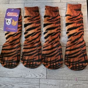 Tiger Stripe Dog Socks - Orange and Black